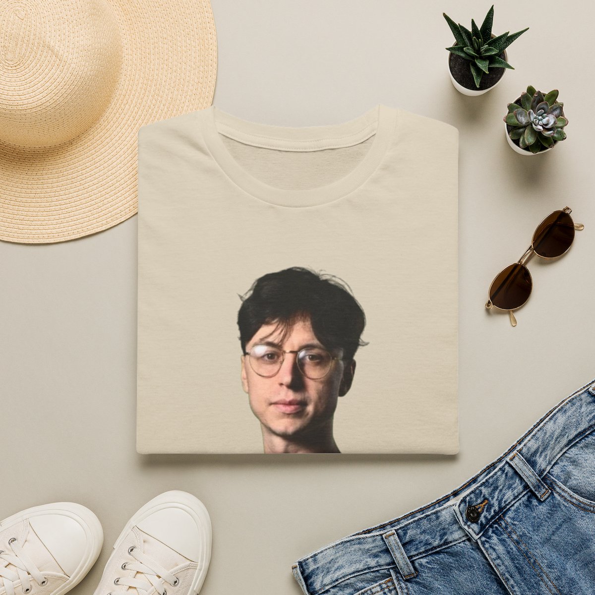 Portrait Face Photo T-Shirt | Minimal Graphic Tee | Caedrel