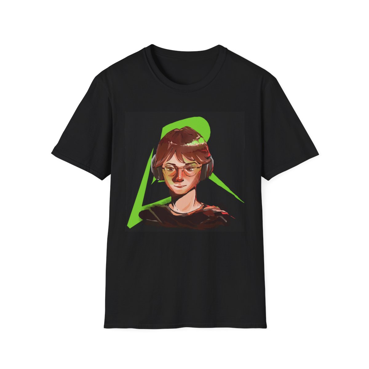 Retro Portrait Illustration T-Shirt | Hand-Painted Face Art | Caedrel