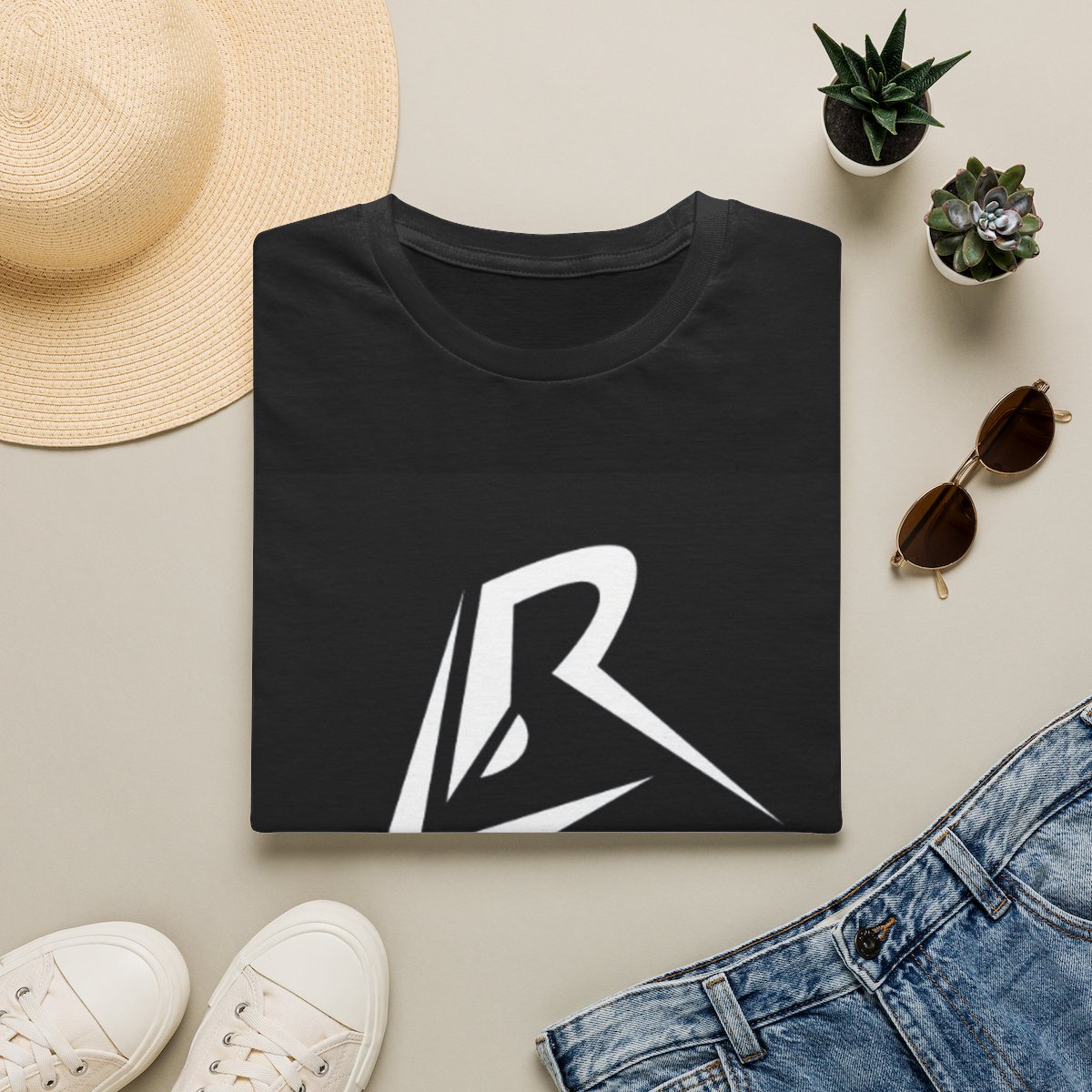 Abstract Letter B Logo T-Shirt | Monochrome Geometric Graphic | Caedrel