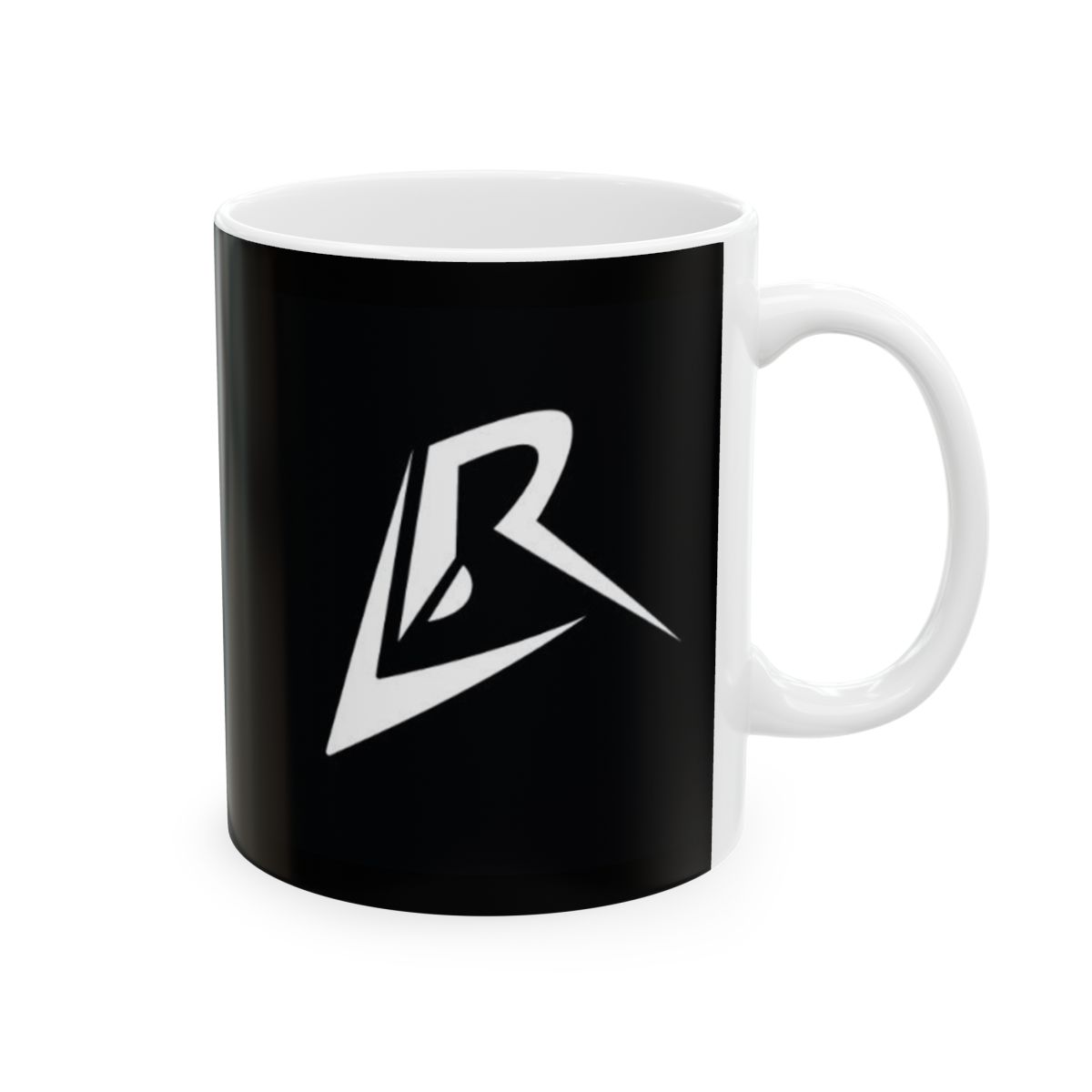 Minimal White Lightning Bolt Mug | Black Ceramic Coffee Cup | Caedrel